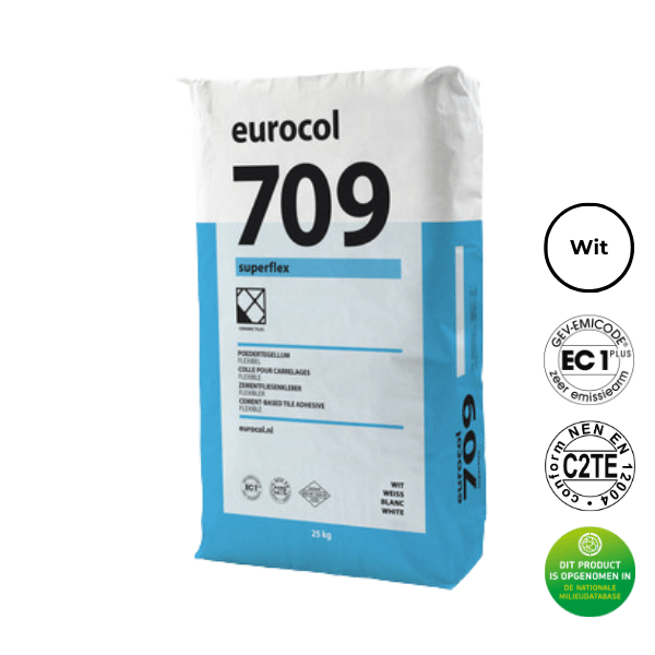 EUROCOL 709 Superflex speciaal tegellijm wit, 25KG