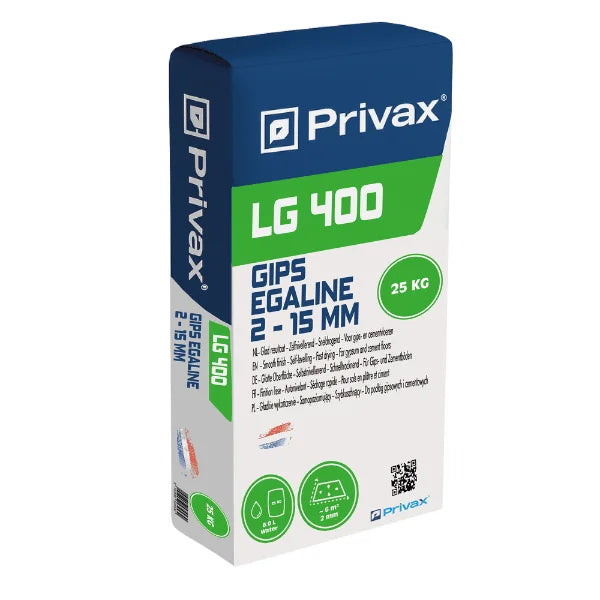 Privax 400 LG Gips Egaline 25 KG 2-15MM